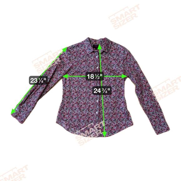 J Crew Liberty London Art Fabrics floral Button Up Shirt Sz 6 Preppy Fuscia - Picture 8 of 8